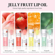 4 Pcs Crystal Jelly Lip Oil, Fruit Flavoured Hydrating
