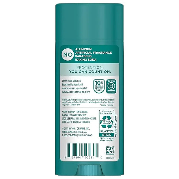 Tom's of Maine North Woods Aluminum Free Natural Deodorant For Women & Men | Goes on Clear | Odor & Wetness Protection | N...