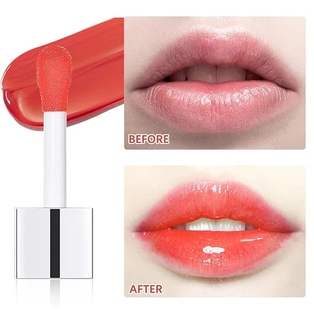 Lip Oil,Lip Glow Oil,Plumping Lip Oil Tinted,Hydrating Gloss Tinted Lip Balm,Long Lasting Nourishing Non-sticky Fresh Text...