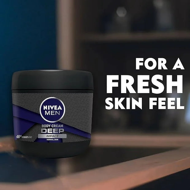 Beiersdorf Nivea Men Body Cream Deep Impact Normal Skin 13.5oz 48h Moisture - Product Image
