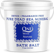 One With Nature 100% Pure Dead Sea Salt, 5Lb - Fine Bath Salts for Soaking, Body Exfoliator, Acne Treatment, 21 Essential ...