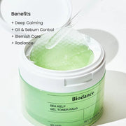 Biodance Sea Kelp Gel Toner Pads, Calming & Soothing for Sensitive Skin, Oil & Sebum Control, Blemish Care, Gentle Exfolia...