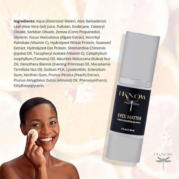 IKNOW EYES MATTER Instant Smoothing Eye Serum, Rapid Wrinkle Reducer, Rejuvenating, Brightening Treatment for Fine Lines, ...