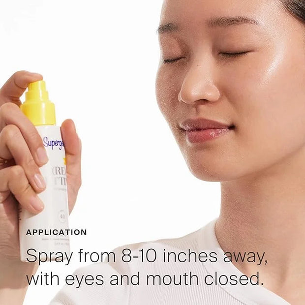 Supergoop! (Re)setting Refreshing Mist, 3.4 fl oz - SPF 40 PA+++ Facial Mist - Sets Makeup, Refreshes UV Protection & Help...