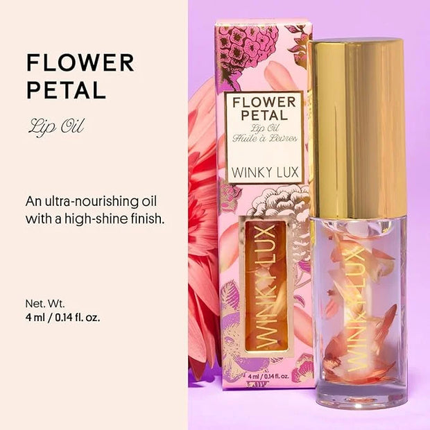 Winky Lux Flower Petal Hydrating Lip Oil - Non-Sticky Lip Gloss for Dry & Damaged Lips, Enhances Shine - Softening Glow Li...