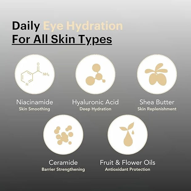 Knours. One Perfect Firming + Plumping Eye Cream with Hyaluronic & Ceramide Niacinamide Shea Butter Fruit + Flower Oils fo...