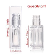 COSIDEA 18pcs Empty 6ml Square Clear PETG lip gloss tubes big deo foot wand lipgloss tube container for lip oil - Product ...