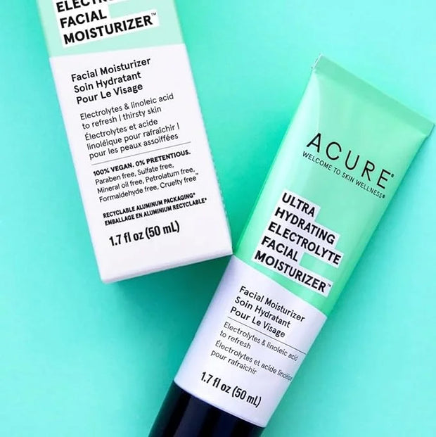 Acure Ultra Hydrating Electrolyte Facial Moisturizer | 100% Vegan | For Dry Skin | With Plant Squalane & Prickly Pear For ...