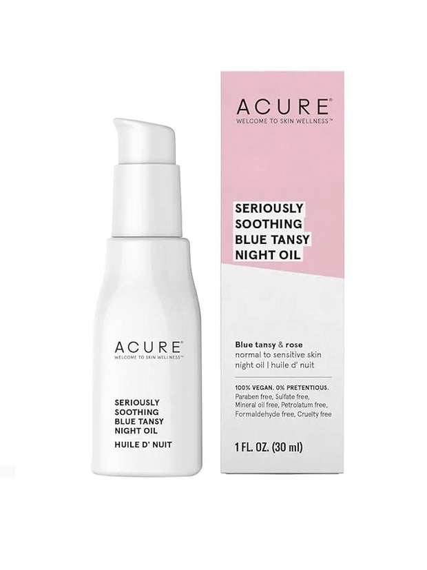 Acure Seriously Soothing Tansy Night Rose Oil - Soothes, Deep Hydrate & Moisturize Dry, Acne Prone, Sensitive Skin - Antio...