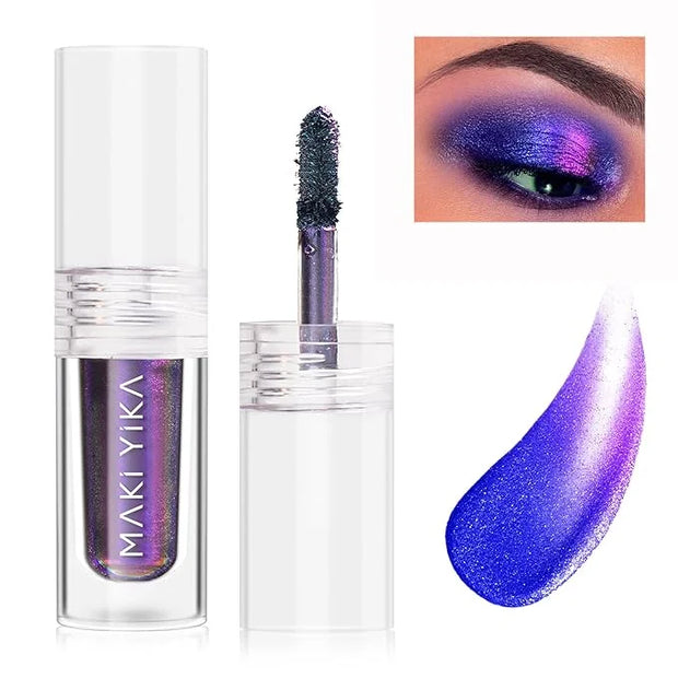 MAKI YIKA Glitter Eyeshadow Purple Liquid Multichrome Eyeshadows Long Lasting Metallic Chameleon Eye Shadow Holographic Ey...