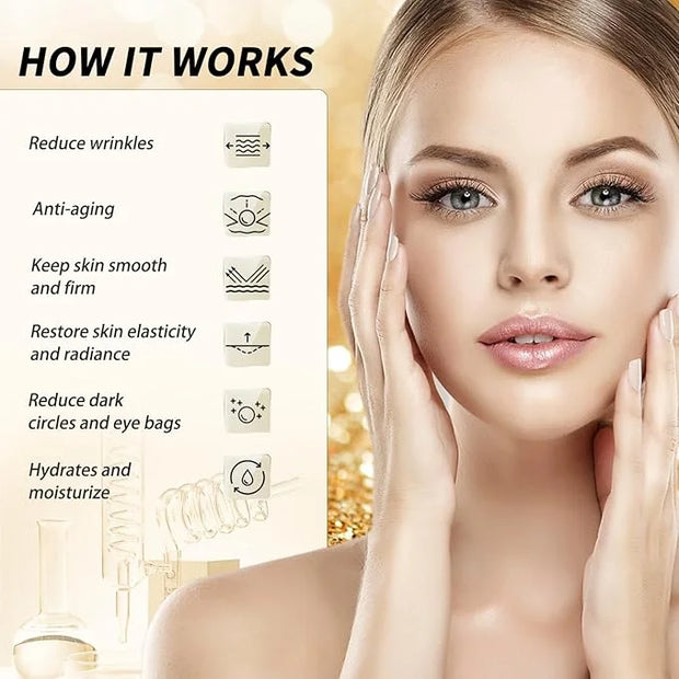 Golden Glow Under Eye Patches for Puffy Eyes - 60Pcs Eye Gels Rejuvenating Treatment for Dark Circles, Puffiness, Refreshi...