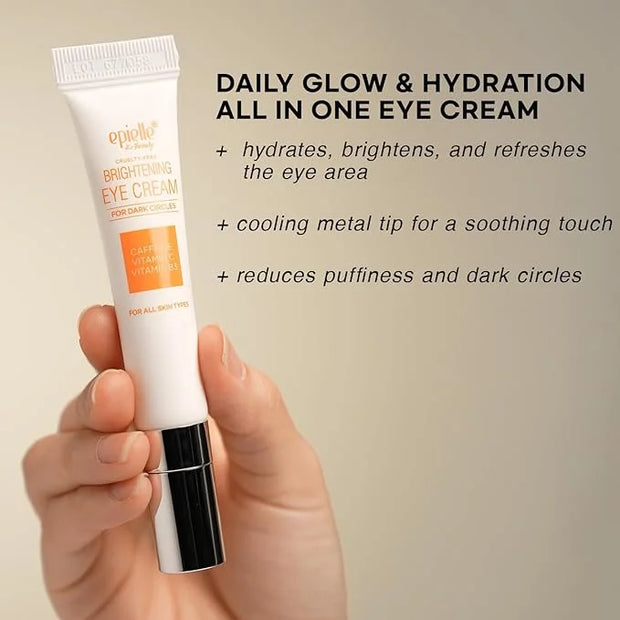 Epielle Brightening Eye Cream | Anti-Aging Serum for Dark Circles & Wrinkles | Cooling Applicator for Refreshing Applicati...