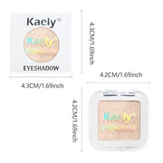 Kaely Pressed Single Eyeshadow Makeup, Pearl White Glitter Highly Pigmented Monochrome Eye Shadow Palette, Waterproof Neut...
