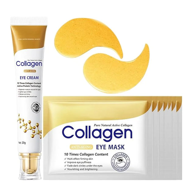 Collagen Eye Cream Anti Aging & 7PCS Eye Masks - eye Cream for Puffiness and Bags Under Eyes - Under eye cream for Da-rk C...