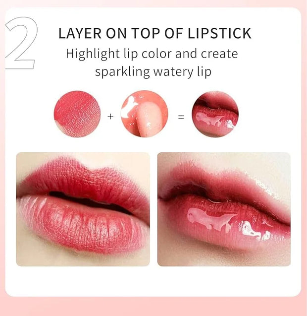 Liquid Lip Oil Gloss, 3 Pack Moisturizing Hydrating Nourishing Long Lasting Tinted Lip Gloss Plumper Gift Box for Teens Wo...