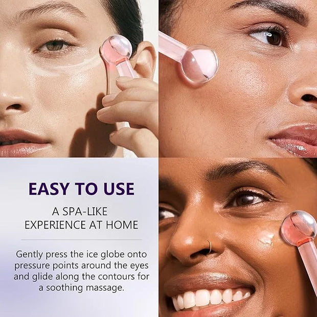 Eye Serum for Dark Circles and Puffiness, Caffeine Eye Serum Infused Collagen and Niacinamide with Ice Globe for Puffy Eye...