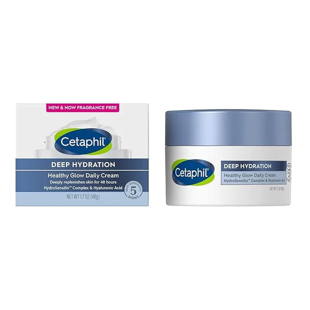 Cetaphil Deep Hydration Healthy Glow Daily Face Cream, 1.7 oz, 48 Hour Dry Skin Face Moisturizer for Sensitive Skin, With ...