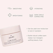 Jouer Luminize Overnight Dark Circle Slugging Balm – Fragrance Free, Caffeine Eye Cream, Overnight Eye Treatment, Brighten...