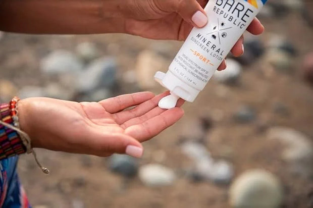 Bare Republic Mineral SPF 50 Sport Sunscreen Lotion. Natural Vanilla Coconut Scented Lightweight and Sheer Sunscreen Lotio...