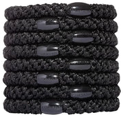 L. Erickson Pony Hair Ties - Black - 8 Pack Ponytail Holders - No Damage Hair Accessories for Women - Product Image