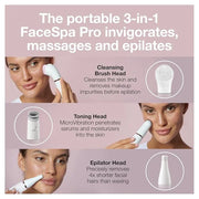 Braun Face Epilator Facespa Pro 911, Facial Hair Removal for Women, Hair Removal Device, 3-in-1 Epilating, Cleansing Brush...