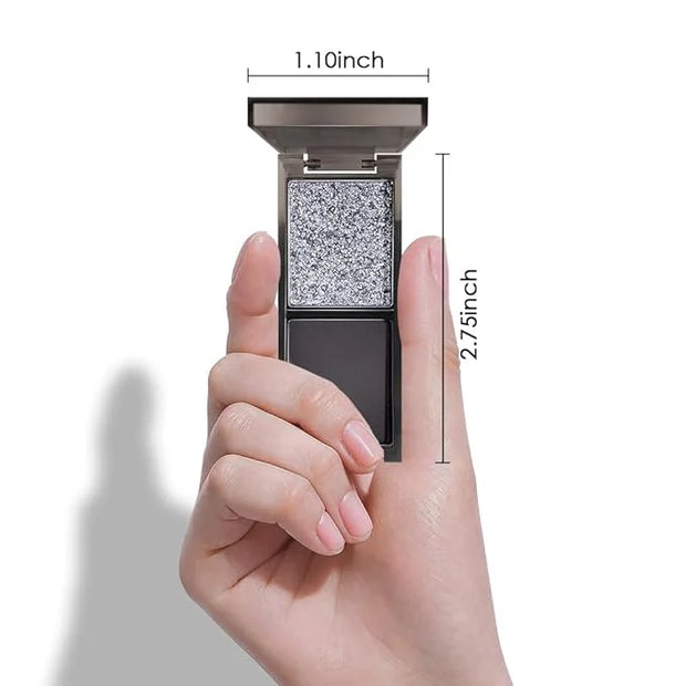 Gray Black Two Color Matte Shimmer Glitter Eyeshadow,Bright High Pigment Eye Shadow Powder,Professional Long-Lasting Water...