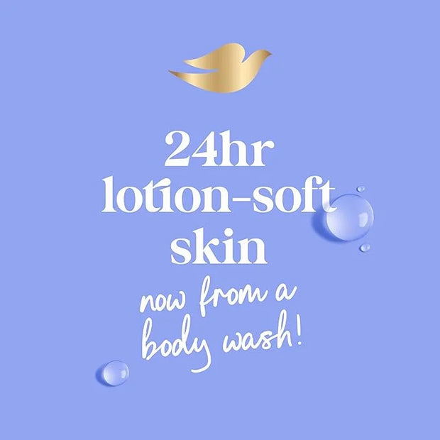 Dove Body Wash with Pump 3 Count Anti-Stress Blue Chamomile & Oat Milk, for 24hr Lotion-Soft Skin Moisturizing Skin Cleans...