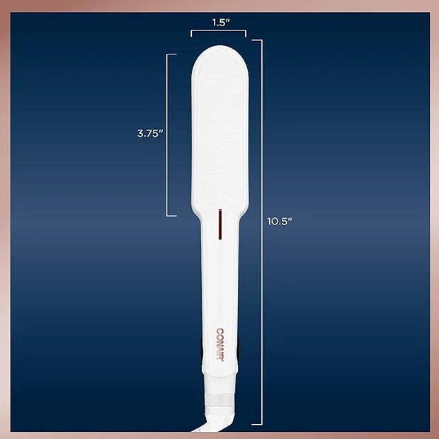 Conair Double Ceramic Flat Iron, 1 1/2-inch , White - Product Image