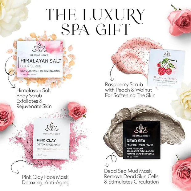 Luxury Spa Gift Set for Women - 9 Piece Self Care Package with Full Size Products, Plant-Based Superfoods, Minerals & Vita...