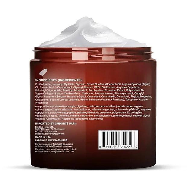 Majestic Pure Whipped Argan Oil Moisturizer Face Cream for Women & Men - With Vitamin E A, Collagen & Ceramides - Hydrates...