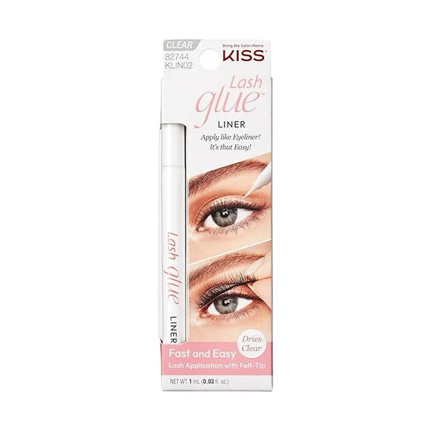 KISS Clear Lash GLUEliner, Felt-Tip Eyelash Adhesive, Clear Matte Finish, Foolproof Application, Easy Touch-Up, 0.02 Oz. 0...