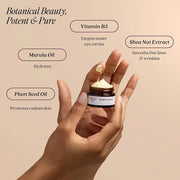Cosmette Bright Embrace Vitamin B3 Eye Cream, Vegan Under Eye Butter for Protection & Hydration With Marula & Plum Oils, G...