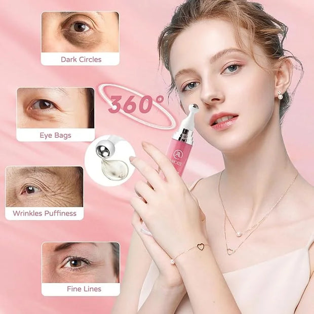 Caffeine Eye Cream for Dark Circles and Puffiness,Under Eye Cream for Fine Lines Wrinkles and Bags,Eye Care Eye Roller Ser...