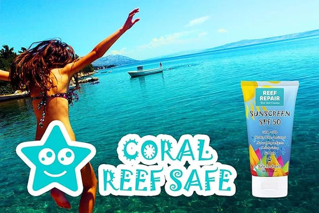 Reef Safe Sunscreen SPF 50 (2 Pack) - Natural, Travel Size, Water Resistant, Moisturizing, Broad Spectrum UVA/UVB Coral Fr...