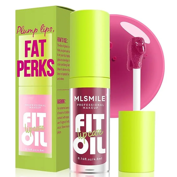 4 Colors Fat Oil Lip Gloss, Lip Oil Lip Glaze Hydrating Lip Glow Oil Big Brush Head Moisturizing Lip Gloss, Shiny Transpar...