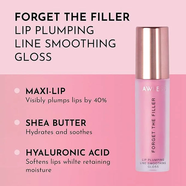 Forget the Filler Lip Plumping Line Smoothing Gloss - Daisy Girl - Premium Volumizing Lip Gloss with Natural Ingredients D...
