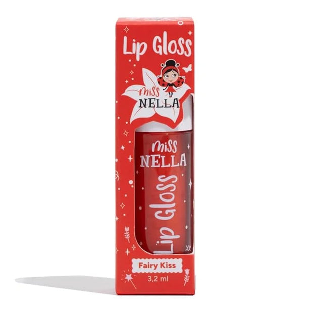 MISS NELLA Fairy Kiss Lip Gloss, Red hydrating children Lip Gloss, watermelon scent, gentle on the skin. gives a sheer kis...
