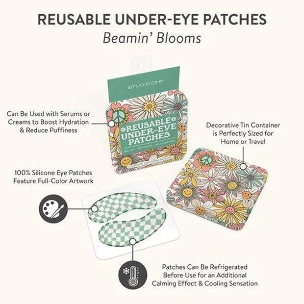 Studio Oh! Reusable Under-Eye Patches, Puffy Eyes Treatment and Under Eye Masks Skincare, 100% Silicone Eye Patches, Pairs...