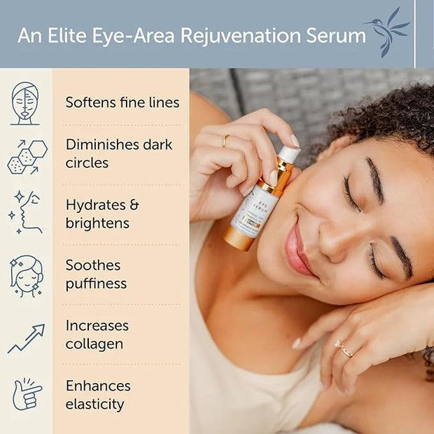 Renew Vegan Under Eye Serum for Dark Circles and Puffiness - Aging Skin Serum for Eye Bags, Fine Lines, Wrinkles, Crows Fe...