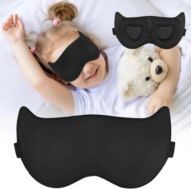 Cute Sleep Eye Mask for Kids, 3D Contoured Cup Sleeping Mask & Blindfold, Concave Molded Night Sleep Mask, Block Out Light...