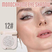 2Pcs Glitter Shimmer Sparkle Eyeshadow Palette Makeup for Green Blue Eyes, Light Brown&Sliver Glitter Shimmer eyeshadow Pa...
