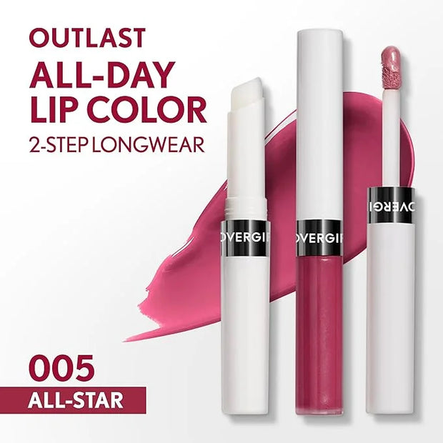 COVERGIRL Outlast All-Day, 005 All-Star, Lip Color, 24-Hour Wear, Hydrating Balm, Kiss-Proof, Moisturizing, Vegan Formula,...
