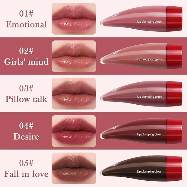 Hydrating Lip Glow Oil, Lip Plumper Gloss Lip Tint Stain, Pigmented Plumping Lip Gloss, Nourishing Non-Sticky Vegan, Gloss...