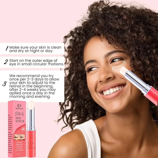 Retinol Under Eye Stick Balm: Cooling Eye Cream for Dark Circles Fine Lines Puffiness, Anti Wrinkle Hydrating Face Skincar...
