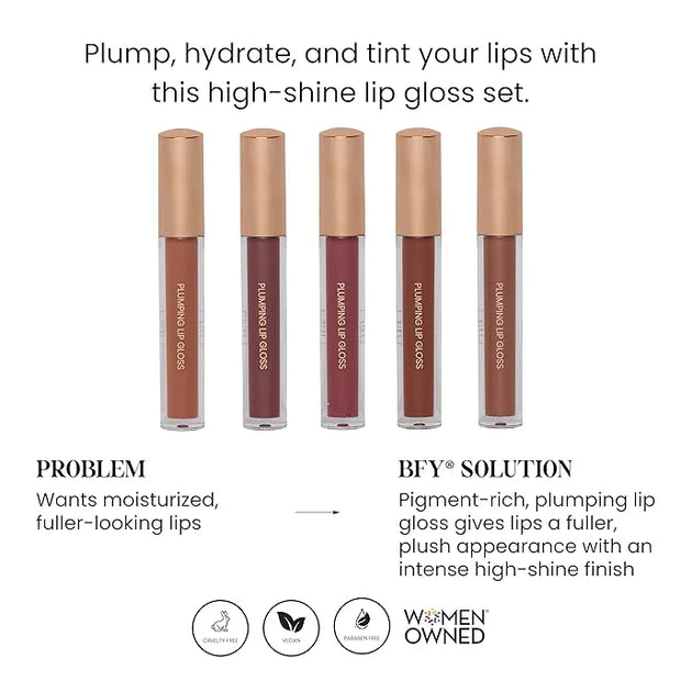 BFY Cosmetics 5-Pack Plumping Lip Gloss - Warm - Product Image