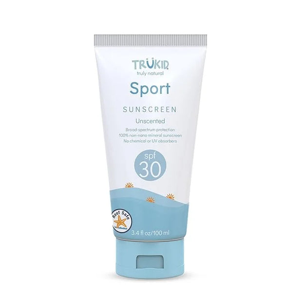 TruKid Sport SPF30 Face Sunscreen Unscented 3.4oz Baby Sunscreen, Natural Ingredients Kids Sunscreen, Reef-Friendly Travel...
