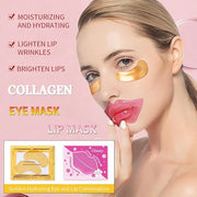 20 Pairs Lip Masks & Eye Masks, 24K Gold Gel Crystal Collagen Eye Pads, Moisturizing Lip Mask Crystal Pads, Under Eye Patc...