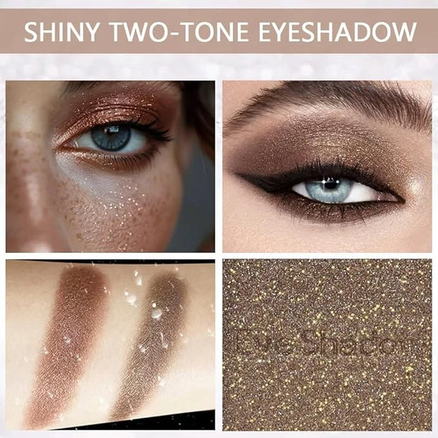 Double color eye shadow, Eyeshadows Creamy, high pigment eye makeup palette, matte shimmer metal eye shadow powder, Blenda...