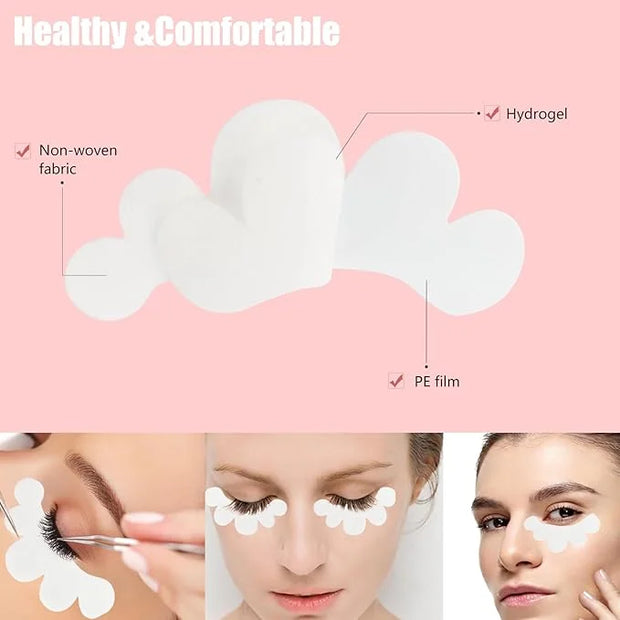 100 Pairs Eyelash Extension Gel Patches Kit, Lash Extension Lint Free Under Hydrogel Eye Mask Pads Beauty Tool with Case (...