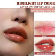 2 Colors Hydrating Plumping Lip Glow Oil,Moisturizing Lip Oil Gloss Transparent Glossy Lip Gloss Primer Lip Tint for Lip C...